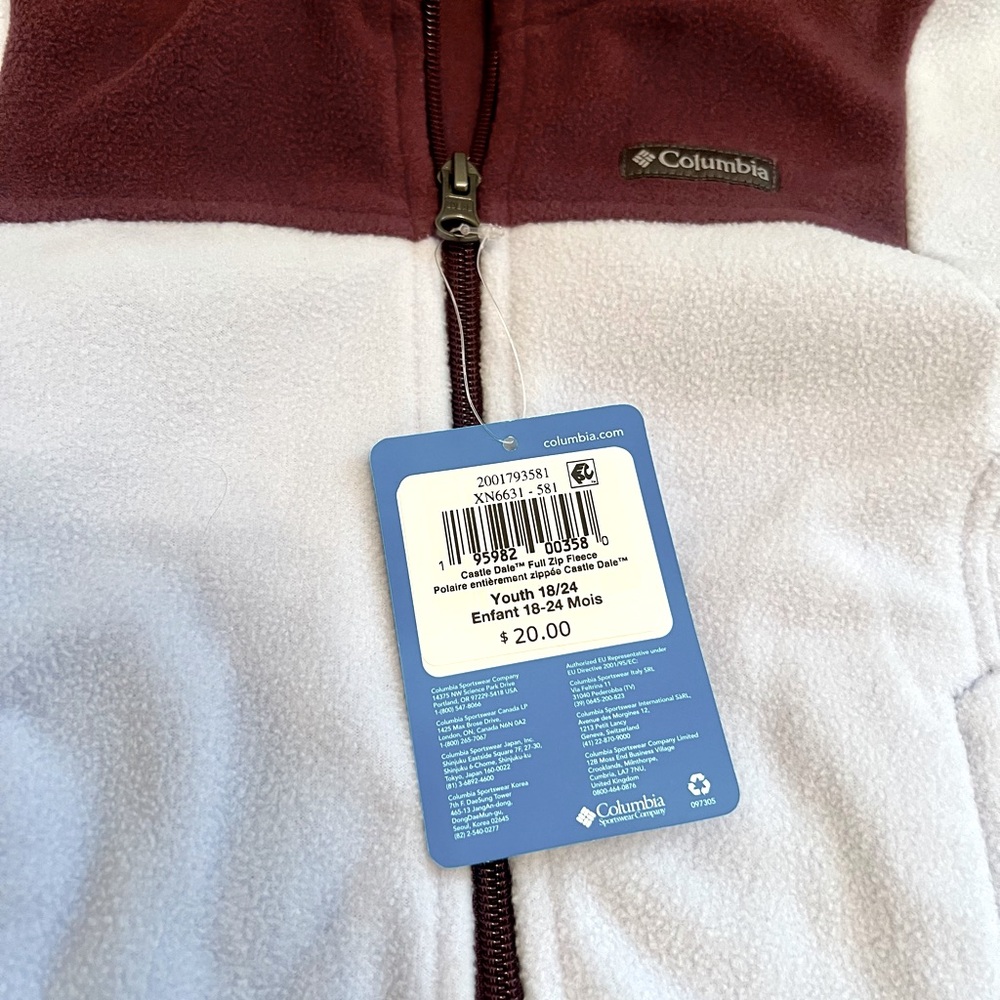 Girls NWT Columbia 18-24 Month Castle Dale Fleece Jacket - Picture 3 of 4